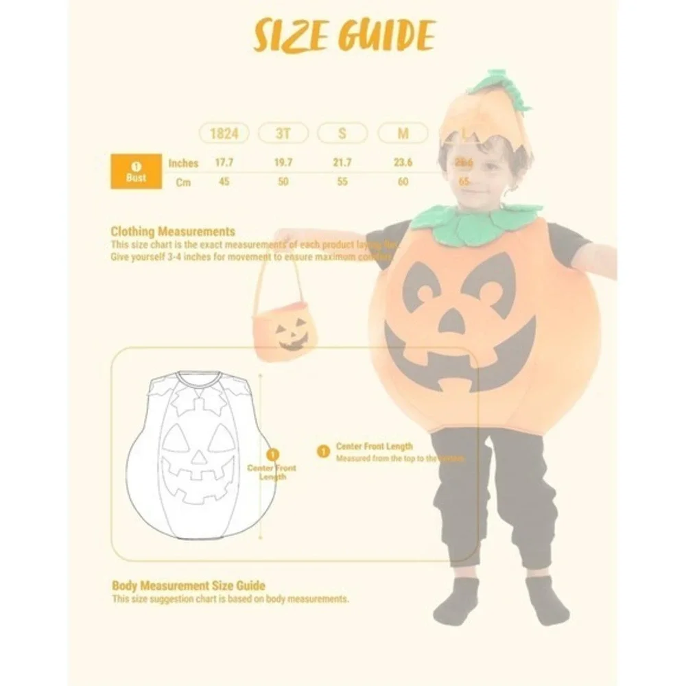 Spooktacular Creations Toddler Pumpkin Costume 3T Jack-O-Lantern Hat Set